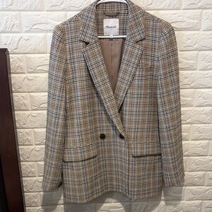 Madewell Plaid Double-Breasted Blazer